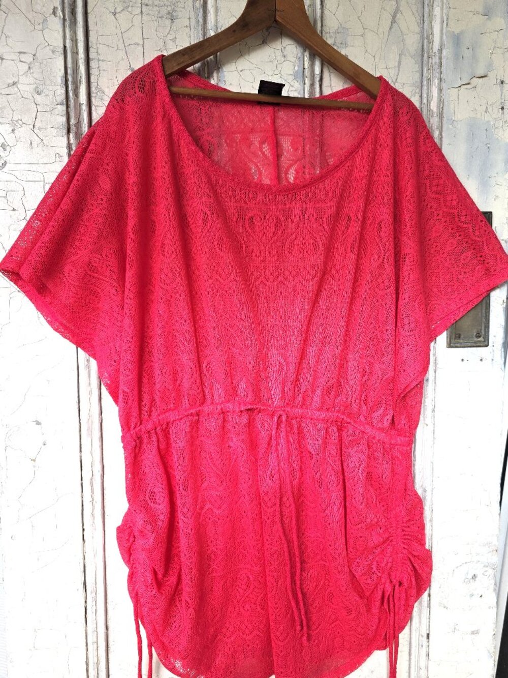 Catalina Women's Coral Sheer Swimsuit Cover-Up Sz 3X